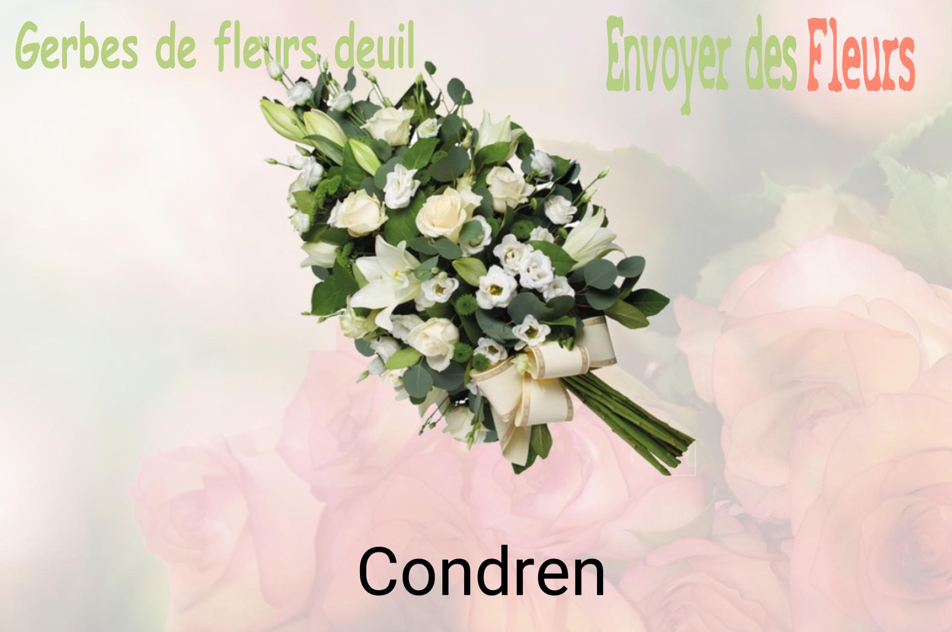 Gerbe de fleurs de deuil livrée à Condren